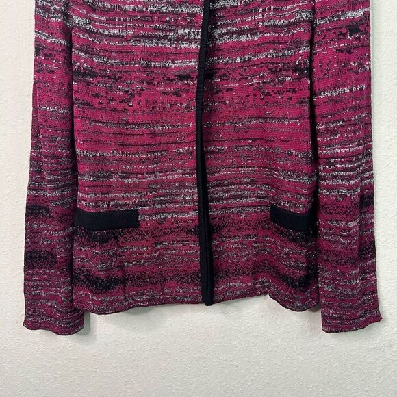 Ming Wang Sapphire Women’s Red Multicolor Button Crossover Blazer Size M - Picture 3 of 16